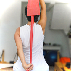 Ejercicio de brazos y columna con Banda Elástica